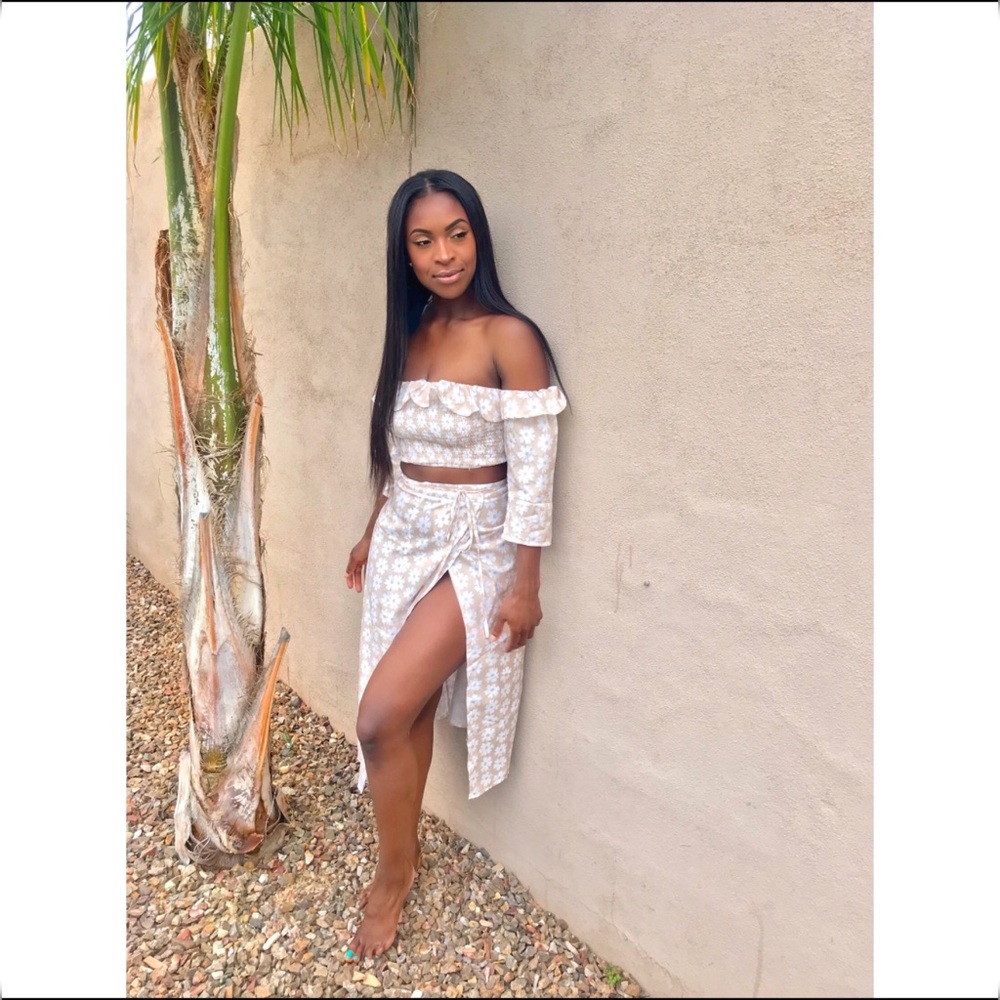 Beautiful two piece off the shoulder set